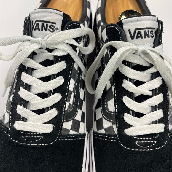 Vans Era Old Skool Ward Checkerboard Trainers Shoes Black White Suede Size 9 - Picture 6 of 13